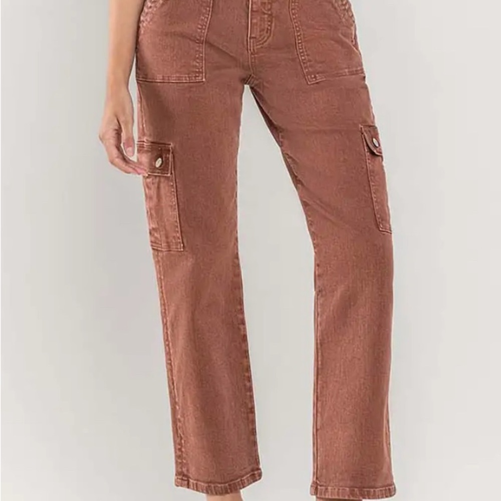VERVET BY FLYING MONKEY Women's Straight Leg Jeans - Rust